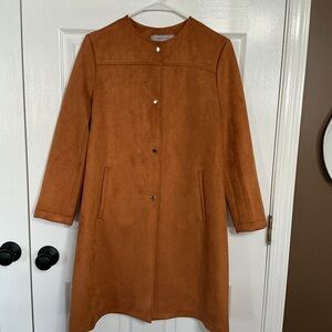 Marc New York by Andrew Marc Faux Suede Coat Women’s M Camel Rust Brown